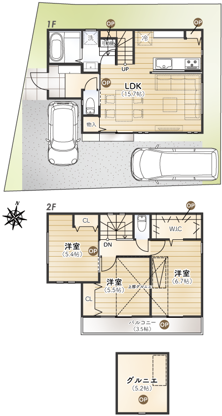 武蔵村山市学園3丁目Ⅺ期 参考プラン図 1号棟